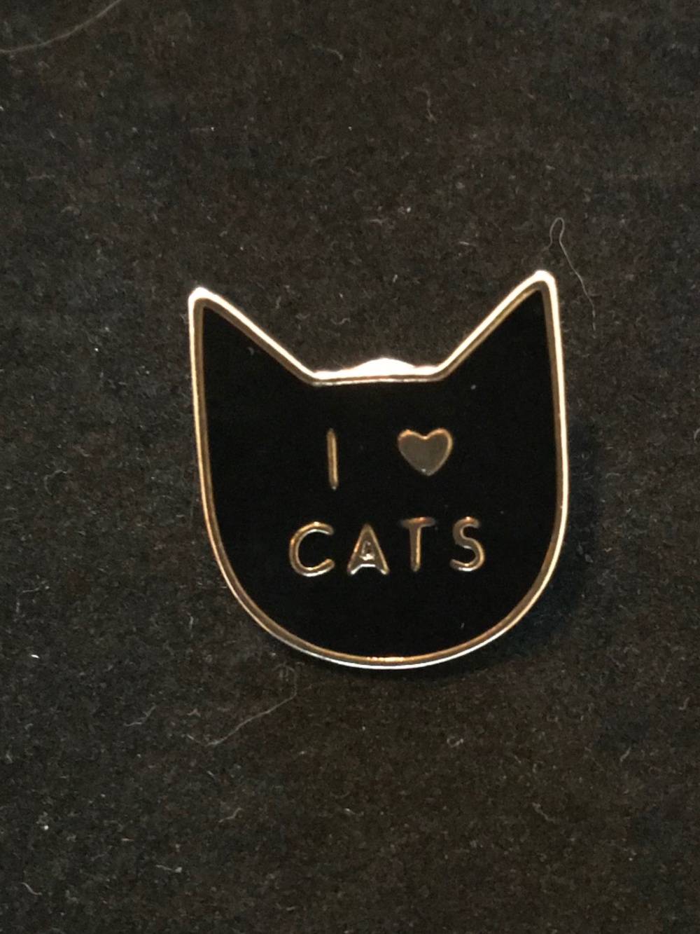 NWOT black cat “I ❤️ cat” pin (pins: 1/$12, 2/$20)